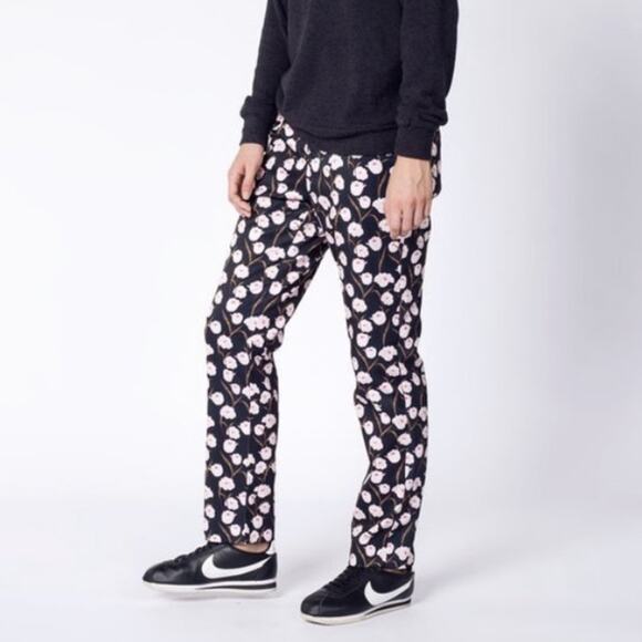 Wildfang Floral Bloom Empower Trousers Size 12 - Picture 2 of 8
